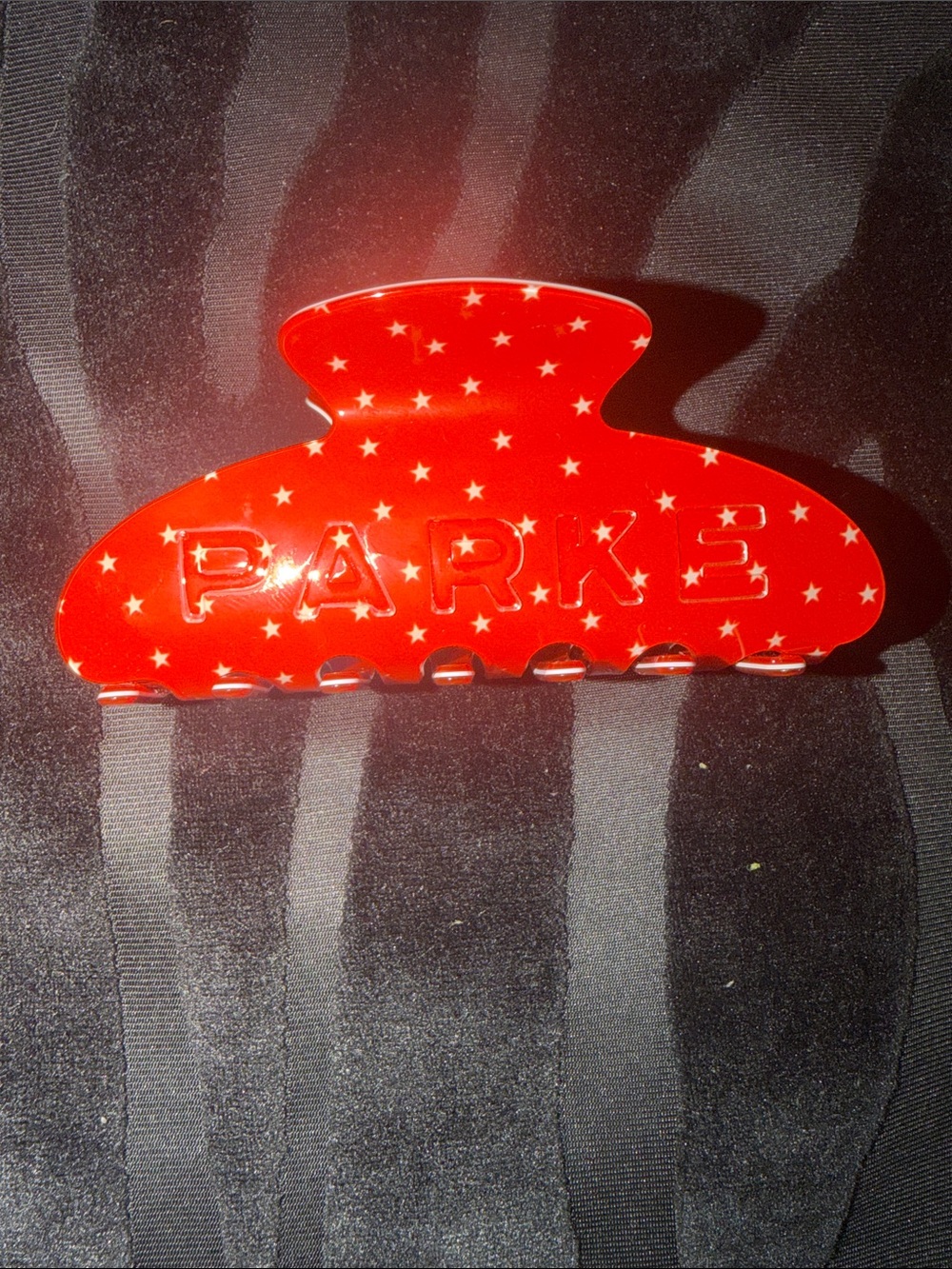 Parke Red & white Star Hair Claw Clip NYC POP UP